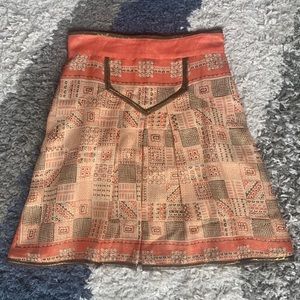 Anna Sui Orange and Gold Skirt
